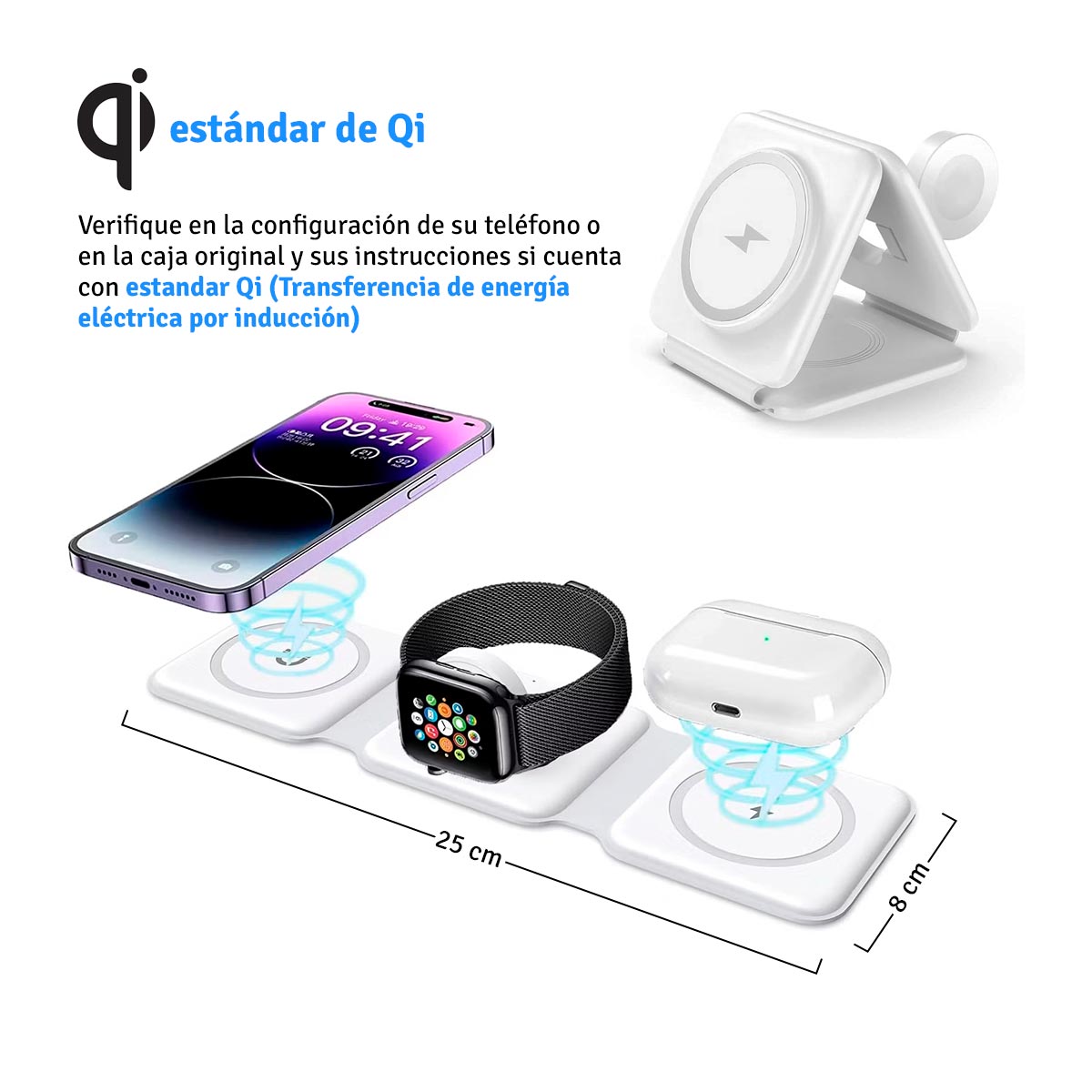 Cargador Inalambrico 3 en 1 C3IN1