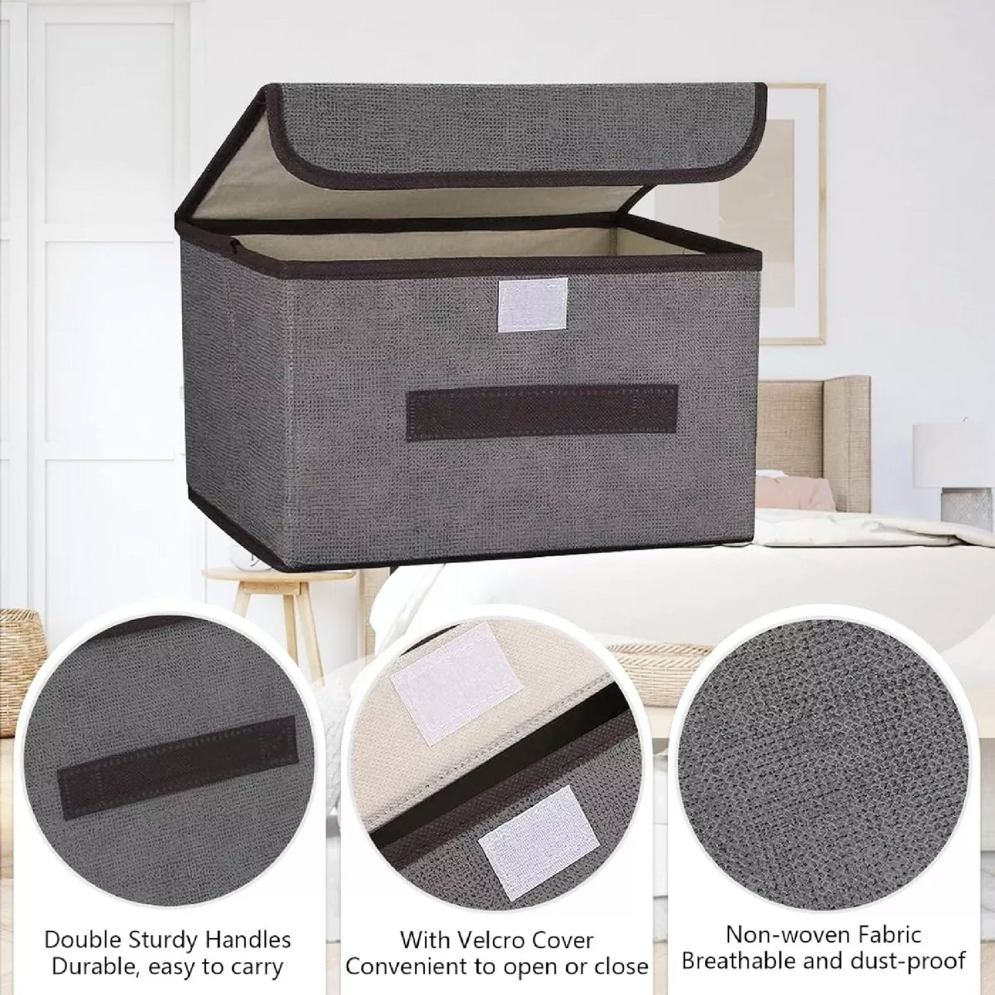 Caja Organizador Con Tapa Plegable X3