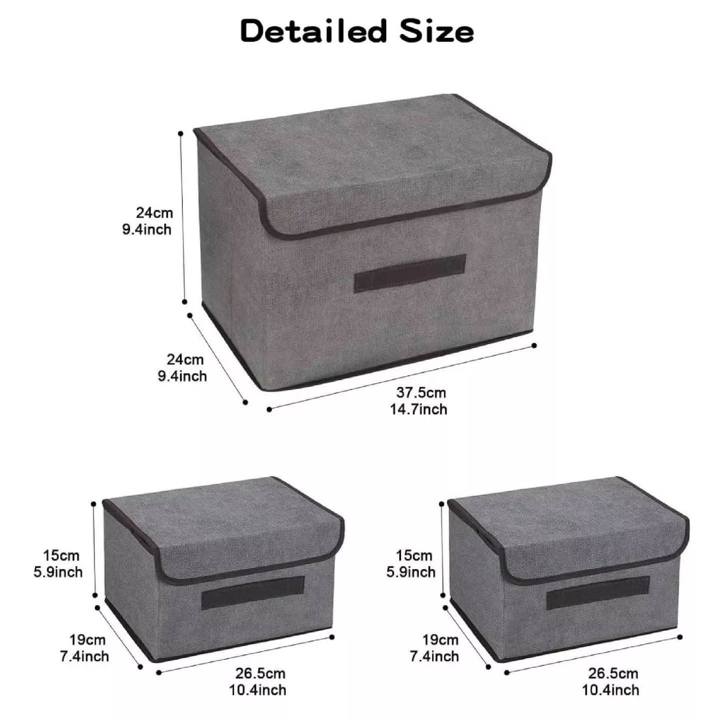 Caja Organizador Con Tapa Plegable X3