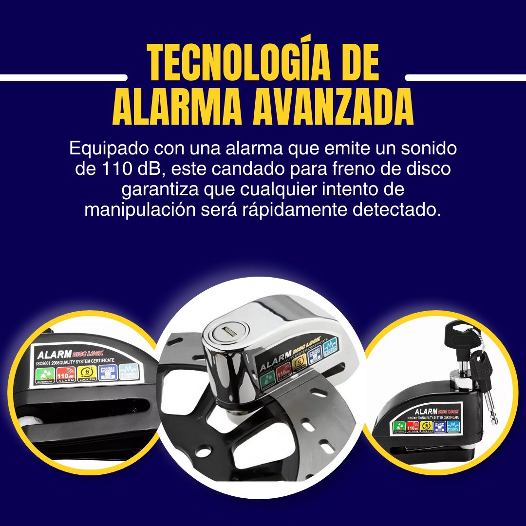 CANDADO FRENO DE DISCO CON ALARMA