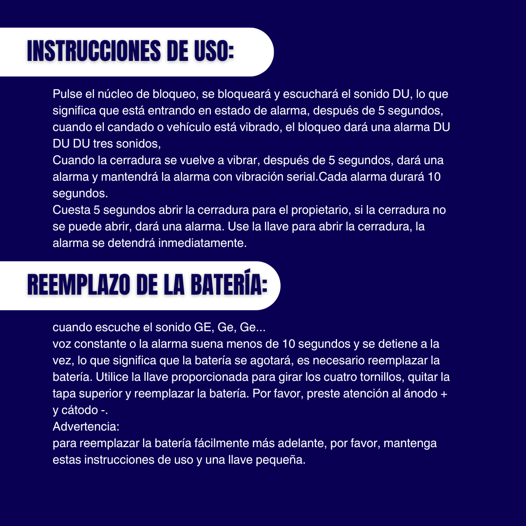 CANDADO FRENO DE DISCO CON ALARMA