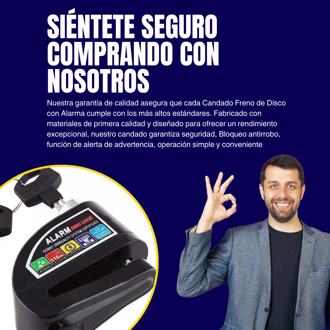 CANDADO FRENO DE DISCO CON ALARMA