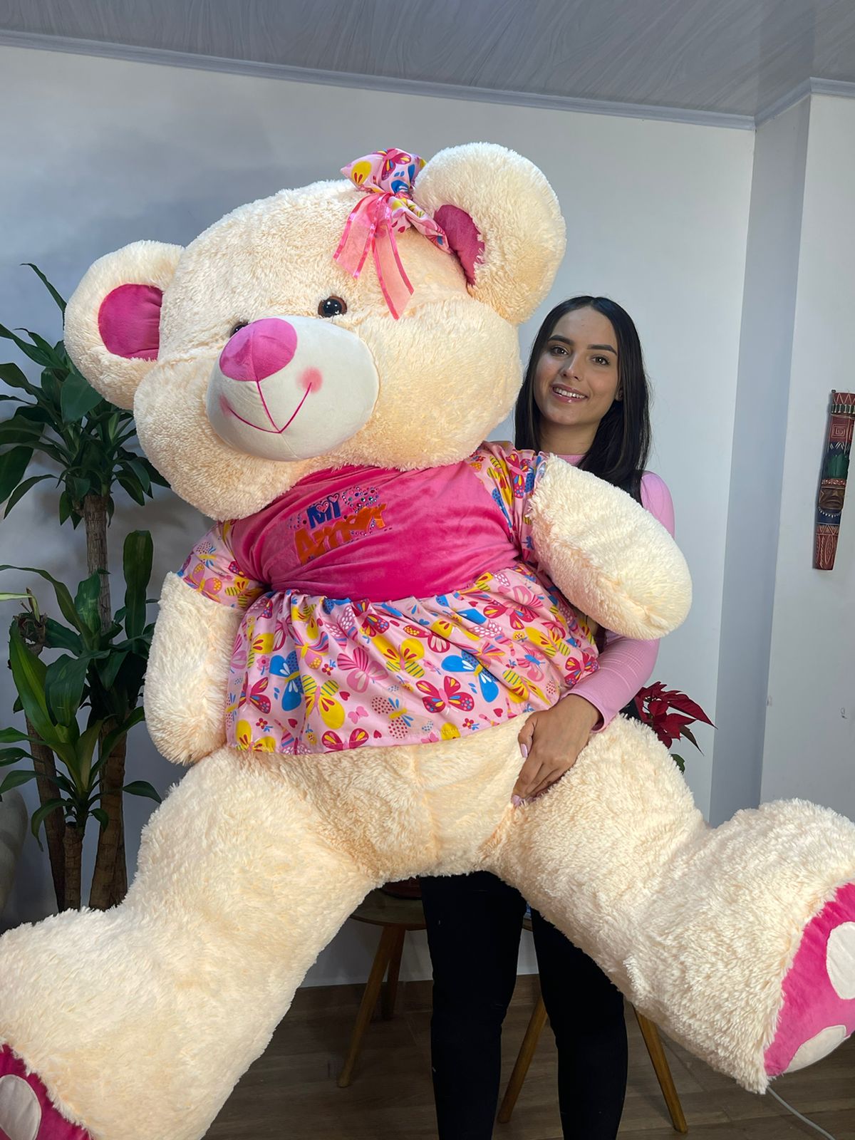 Osa de peluche con vestido Gigante 200cm