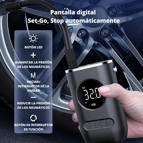 COMPRESOR DE AIRE PORTATIL RECARABLE