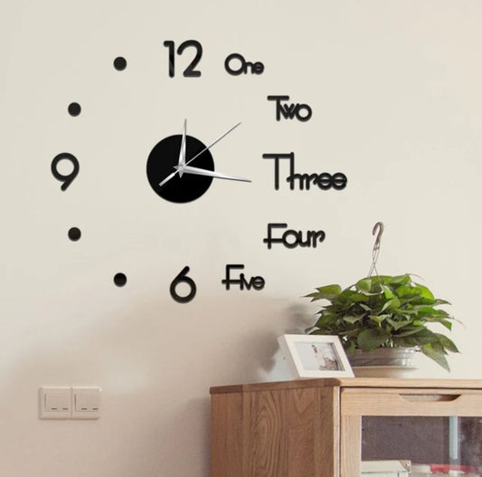 Reloj de pared 3D de 60cm Negro