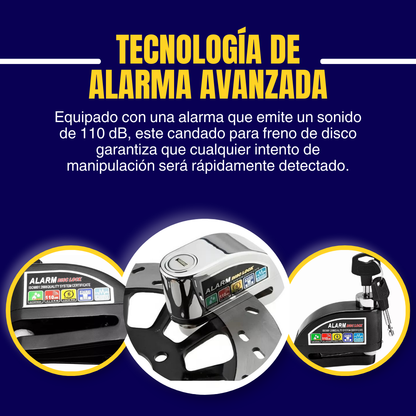 CANDADO FRENO DE DISCO CON ALARMA