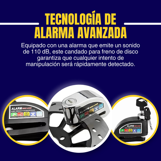CANDADO FRENO DE DISCO CON ALARMA