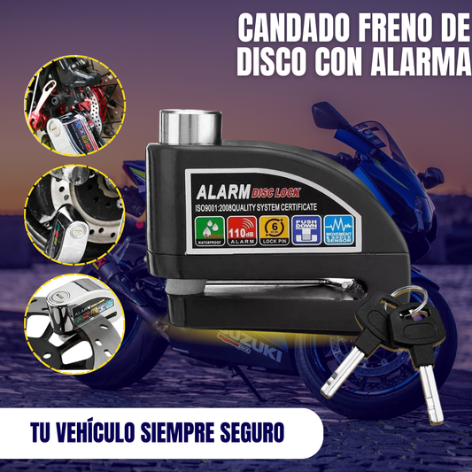 CANDADO FRENO DE DISCO CON ALARMA
