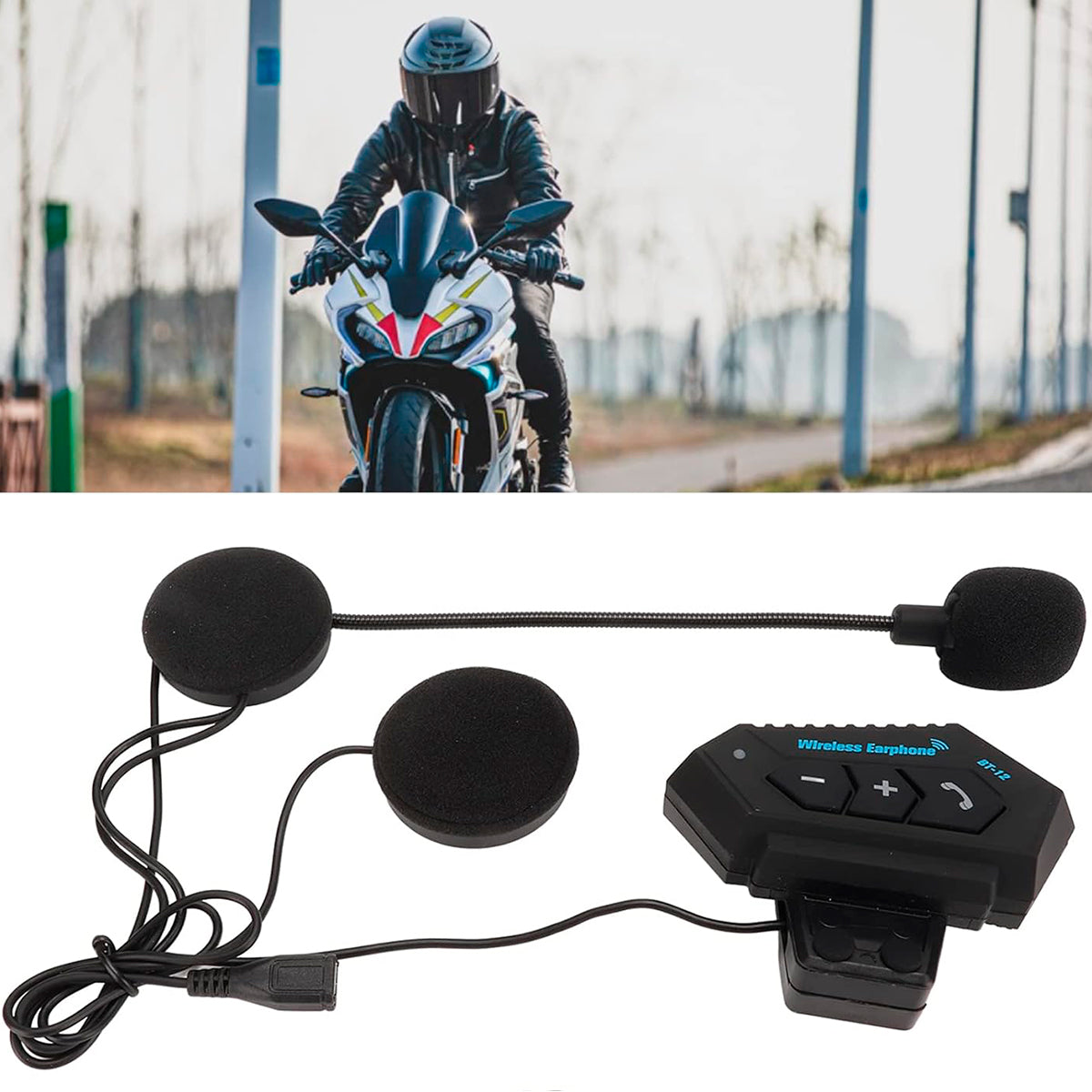 Intercomunicador Casco Moto BT-12