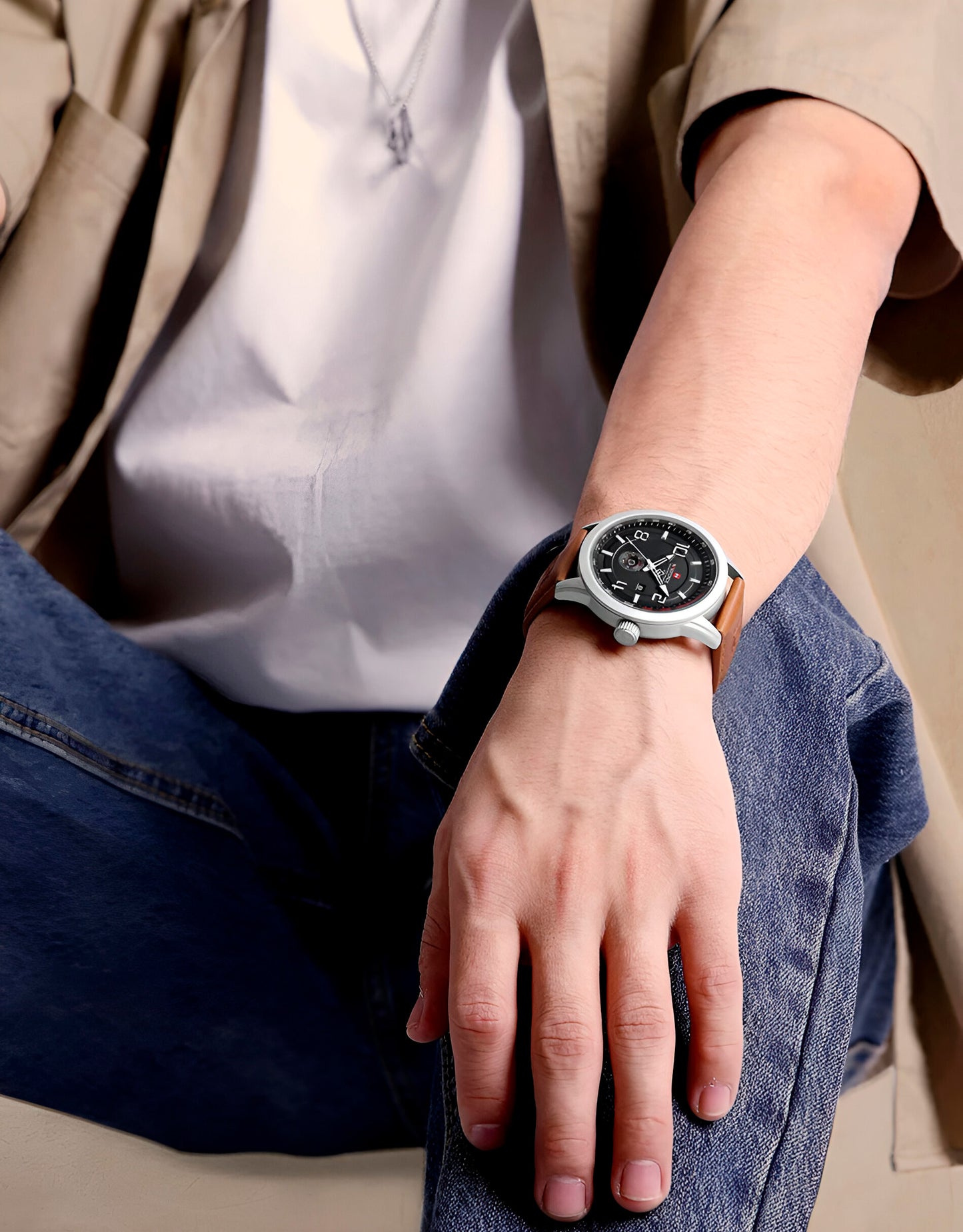Reloj Naviforce Casual Nf9229 Cuero Homb
