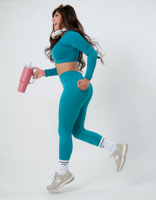 TOP MANGA LARGA SEAMLESS VERDE
